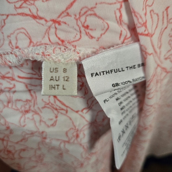 Faithfull The Brans Elegant Pink Floral Dress NWT - Picture 7 of 9